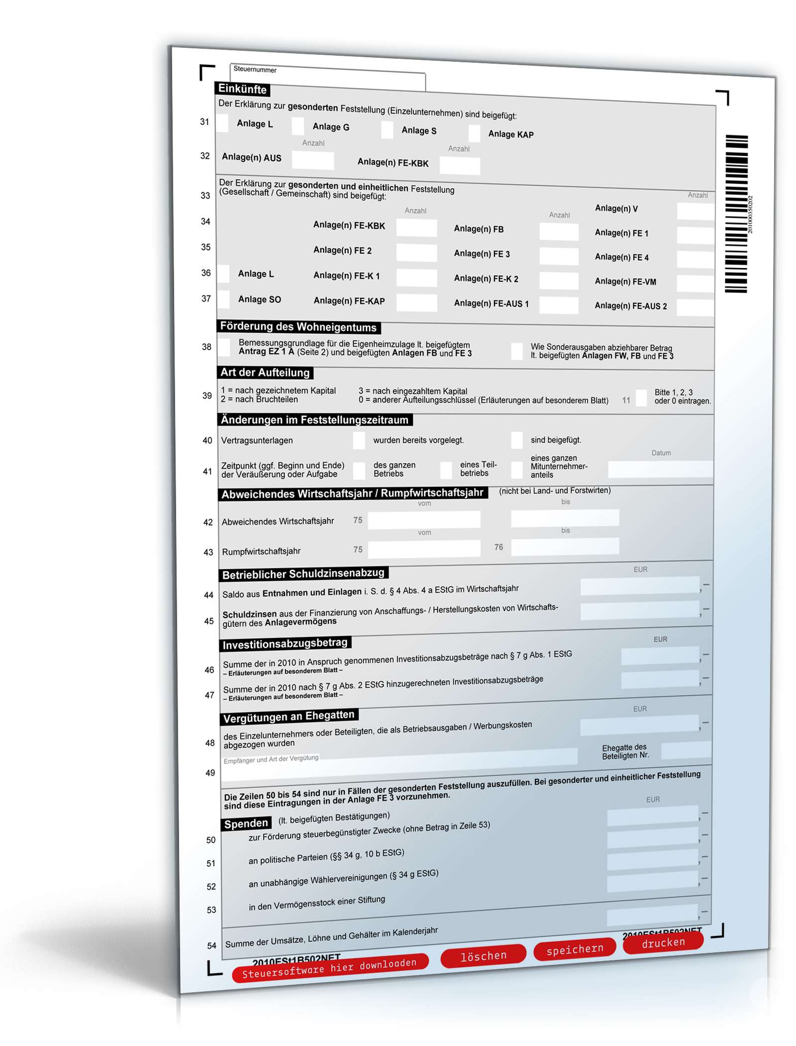 Feststellung Einkommensbesteuerung 2010 PDF. Seite: 2
