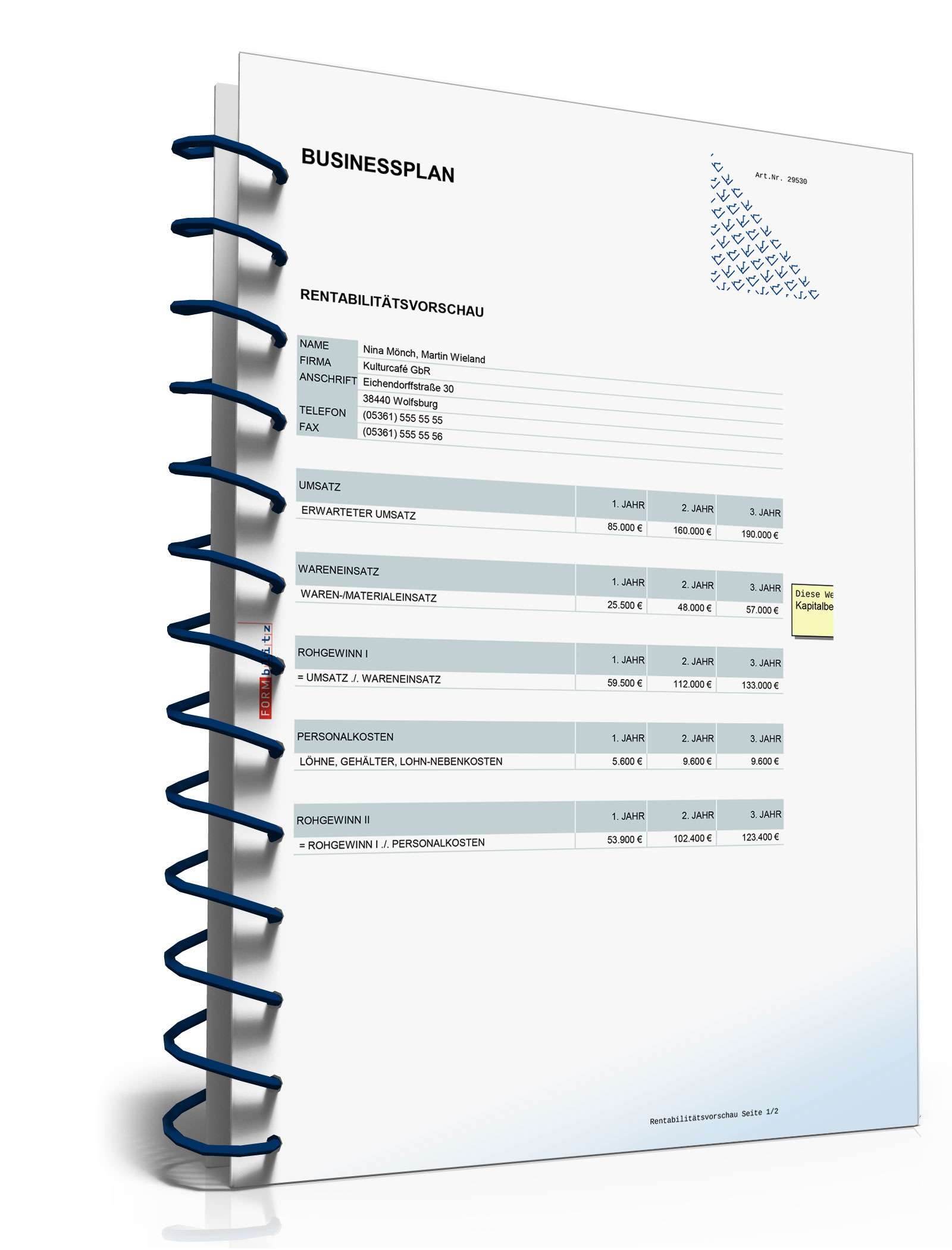 Businessplan Kulturcafé Excel. Seite: 22