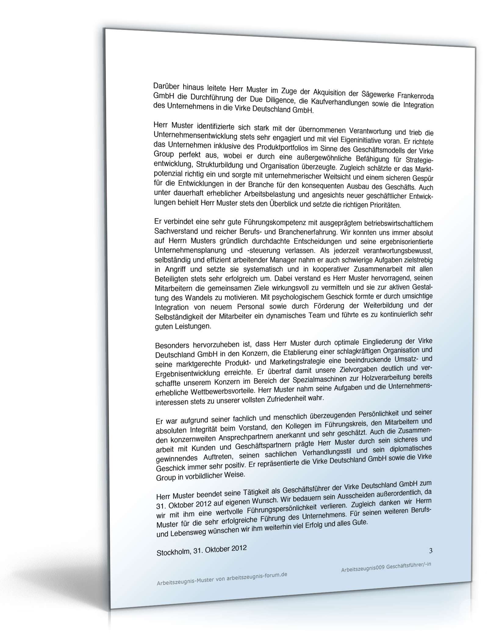 Arbeitszeugnis Geschäftsführer  PDF. Seite: 3