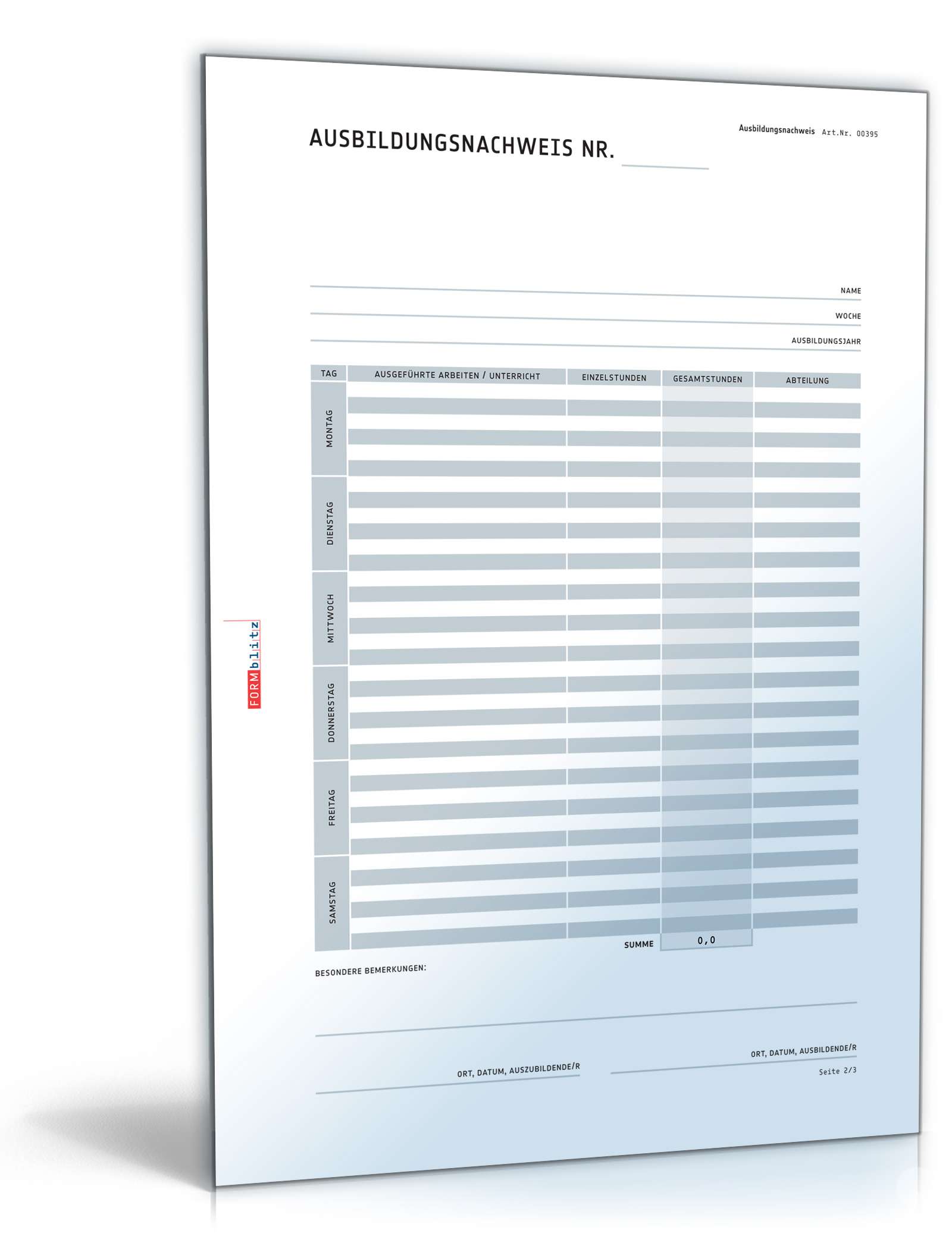 Ausbildungsnachweis PDF. Seite: 2