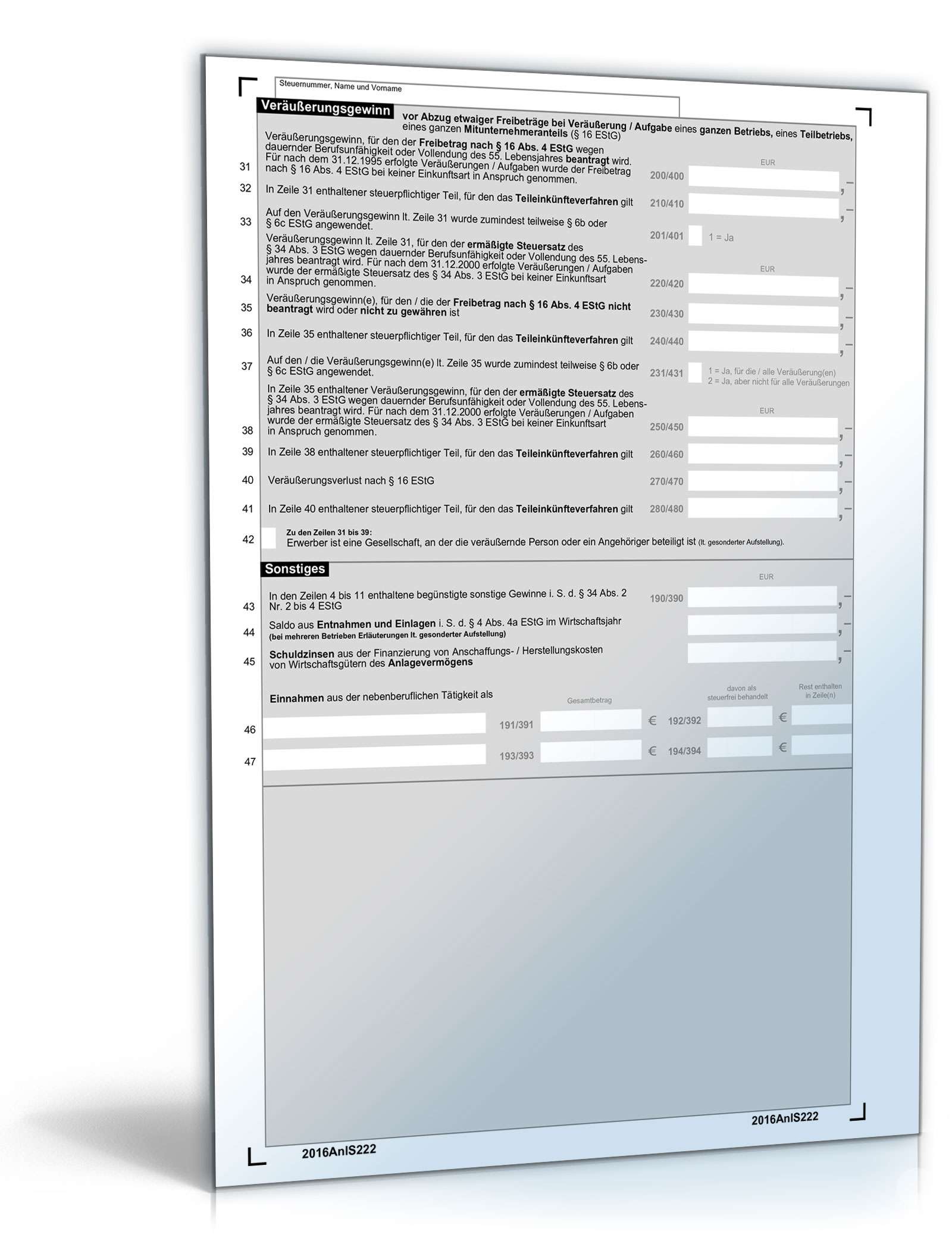 Anlage S 2016 PDF. Seite: 2