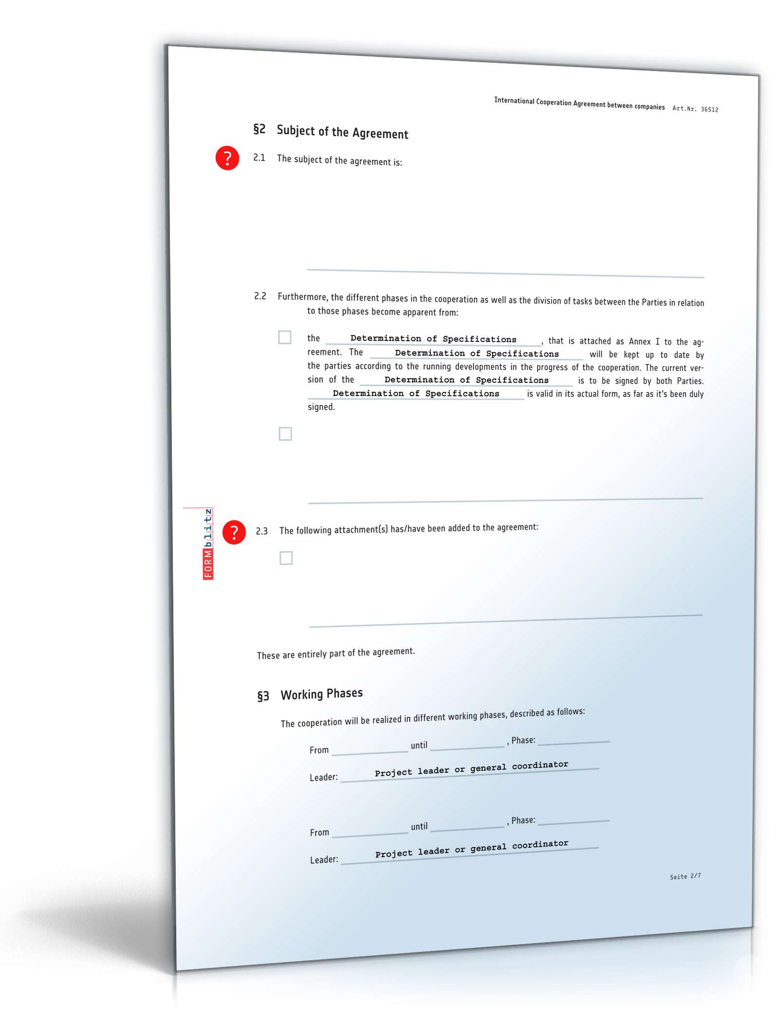 Internationaler Kooperationsvertrag Englisch PDF. Seite: 2