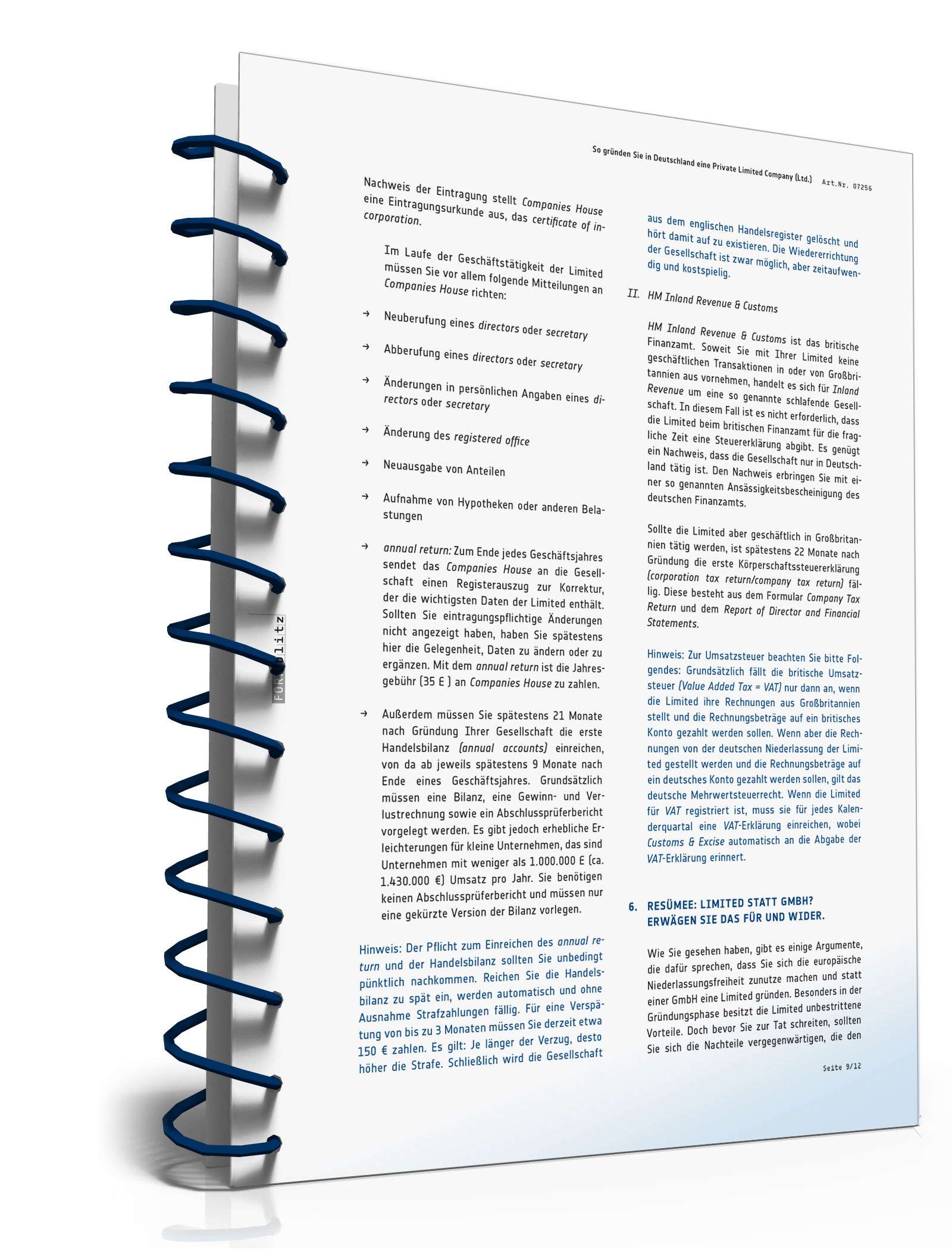 Ratgeber Gründung Private Limited Company  PDF. Seite: 10