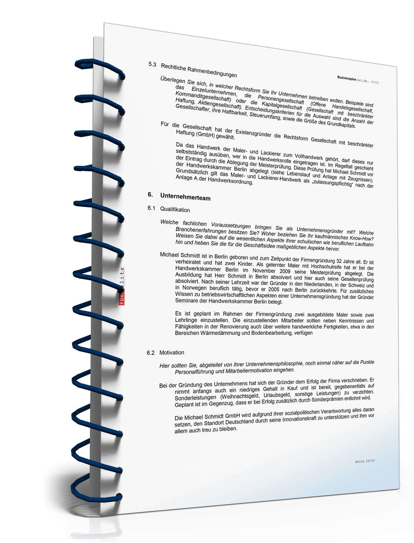 Businessplan Malerbetrieb Excel. Seite: 14