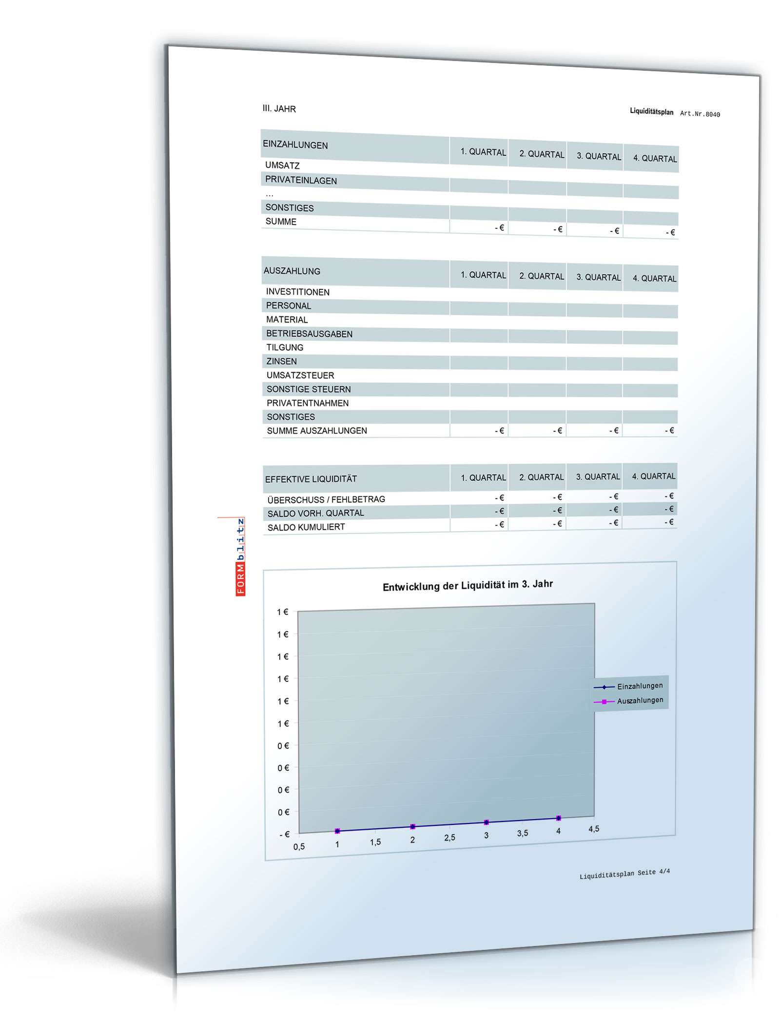 Liquiditätsplan unter Excel Excel. Seite: 4