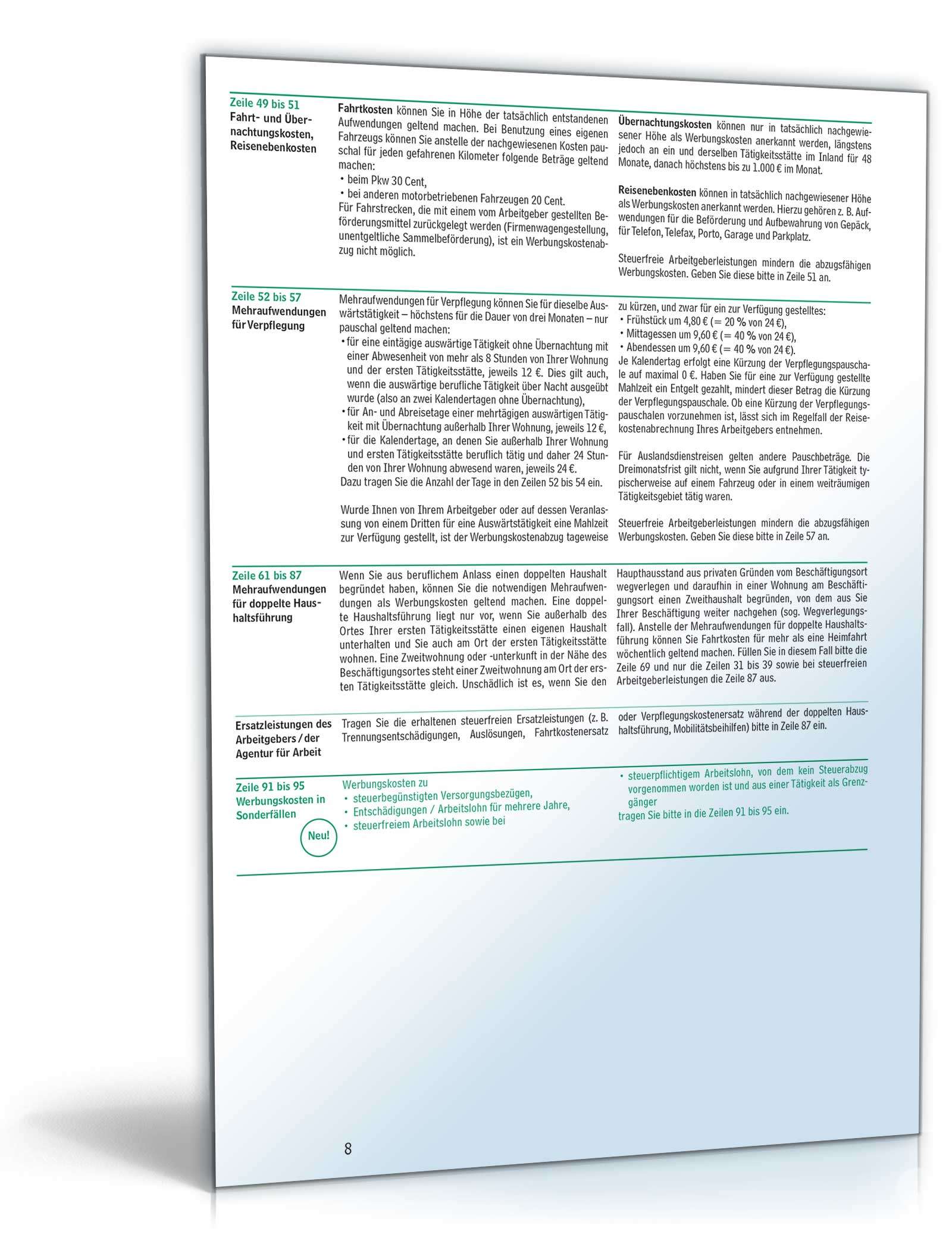 Anleitung zur Einkommensteuererklärung ESt1C 2015 PDF. Seite: 8