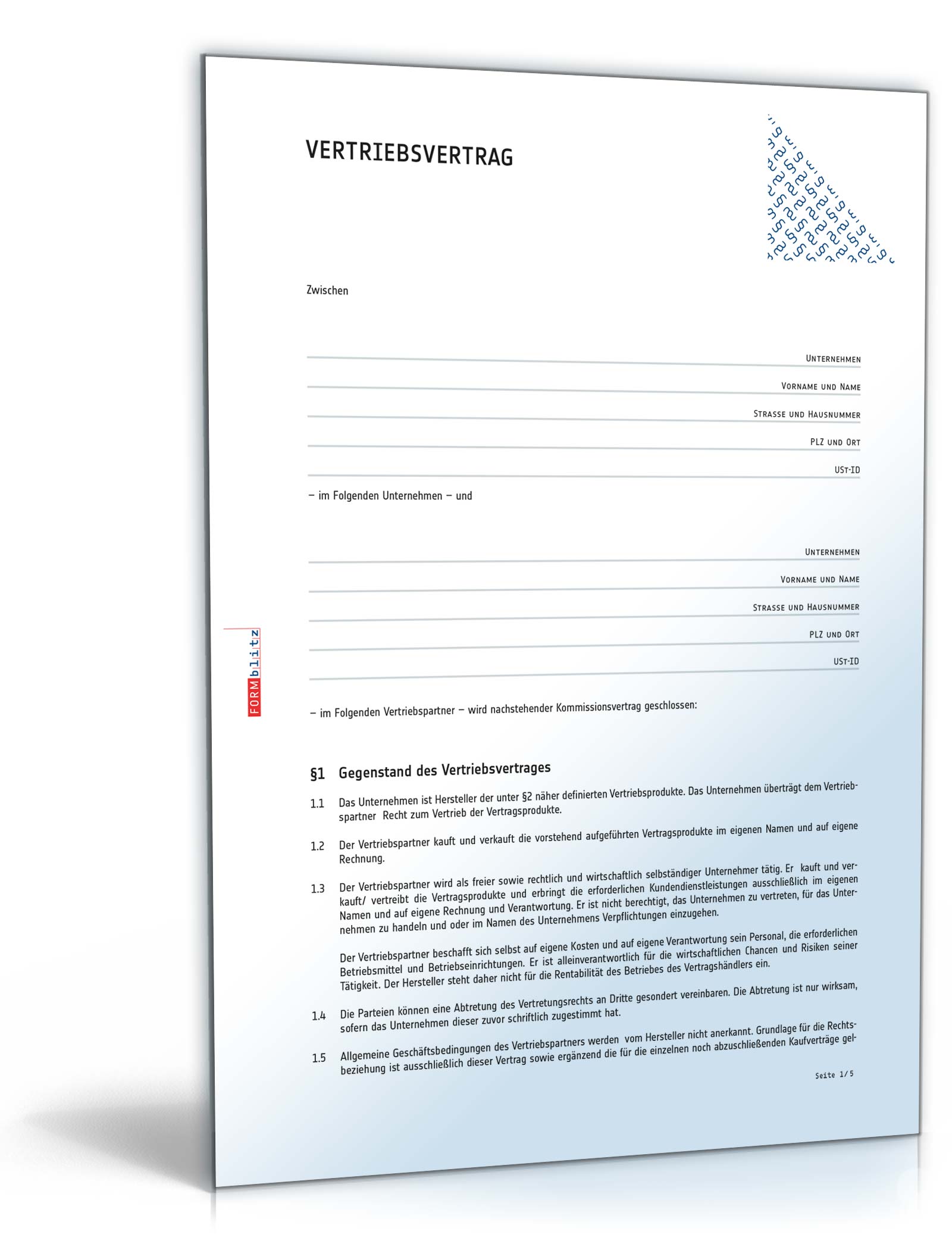 Vertriebsvertrag PDF