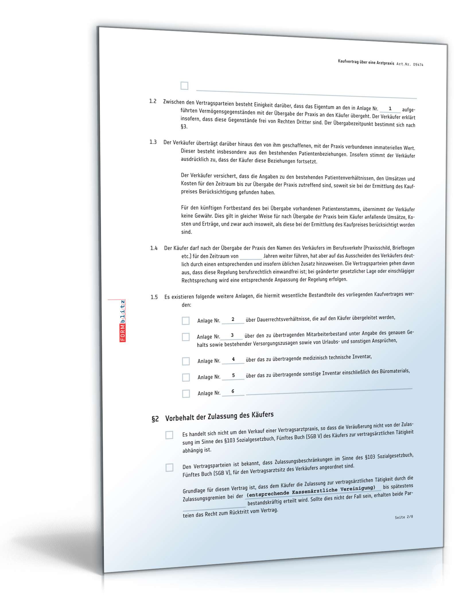 Kaufvertrag Praxis PDF. Seite: 2