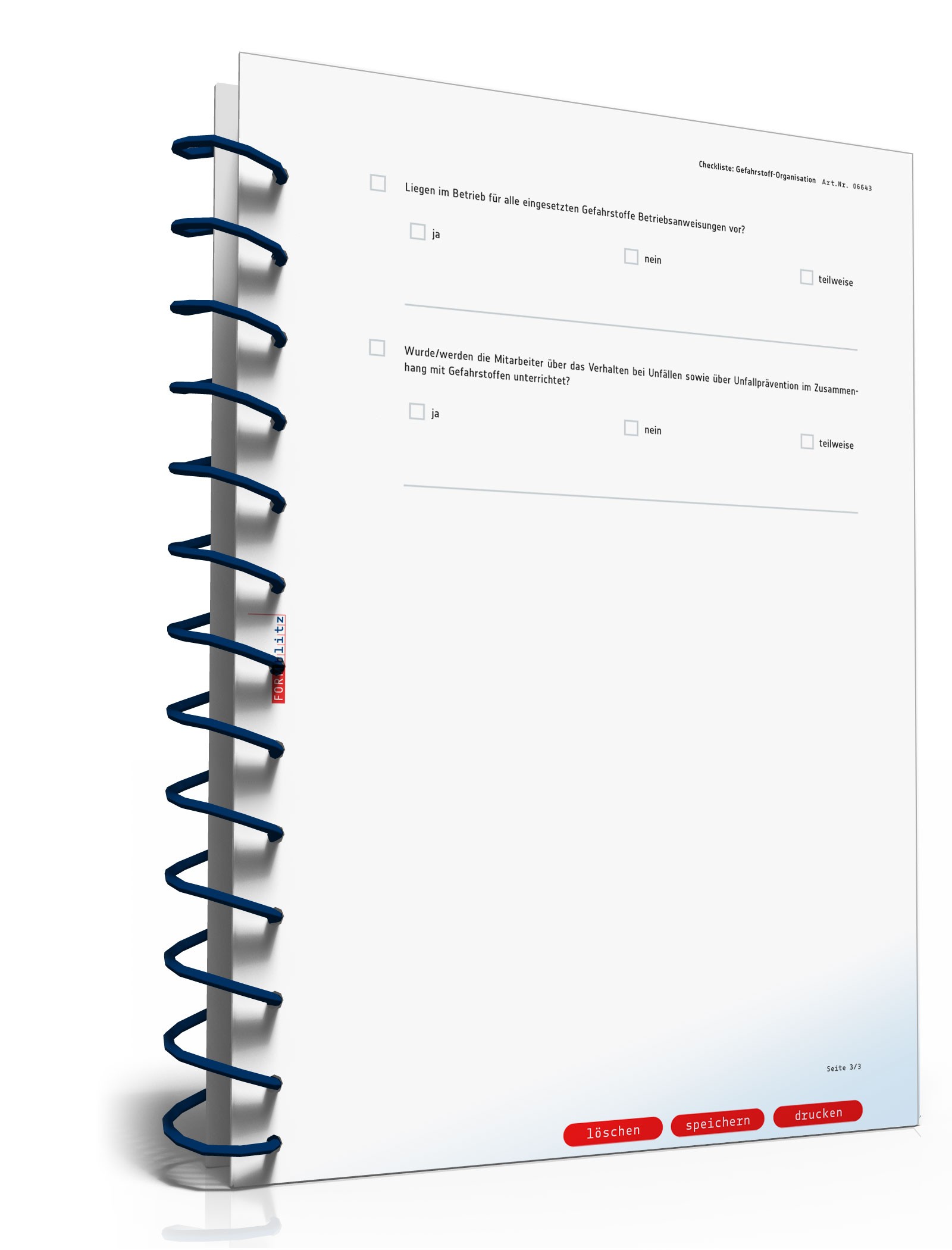 Checkliste Gefahrstoffe Unternehmen  PDF. Seite: 3