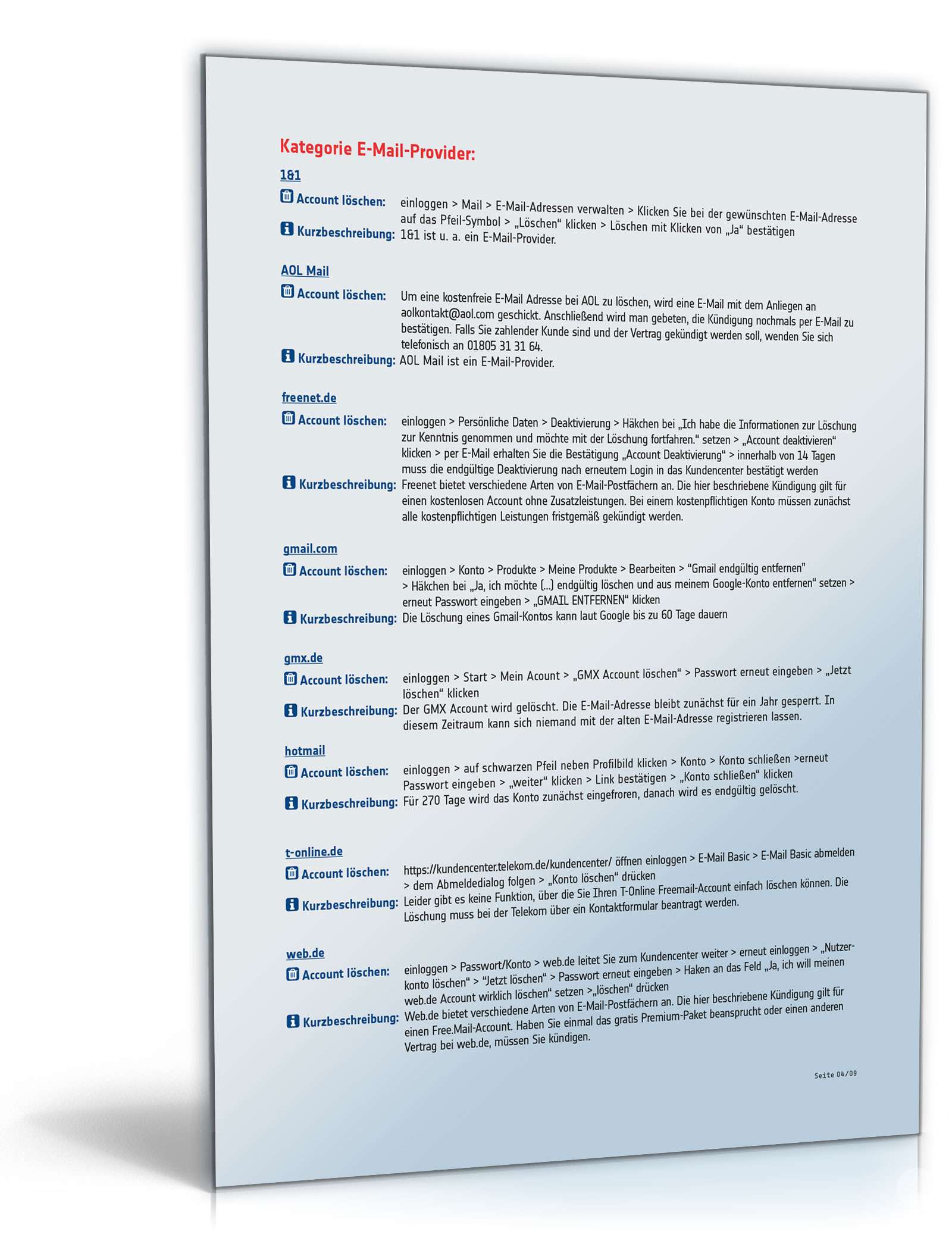 Infoliste über den Verbleib digitaler Konten PDF. Seite: 4