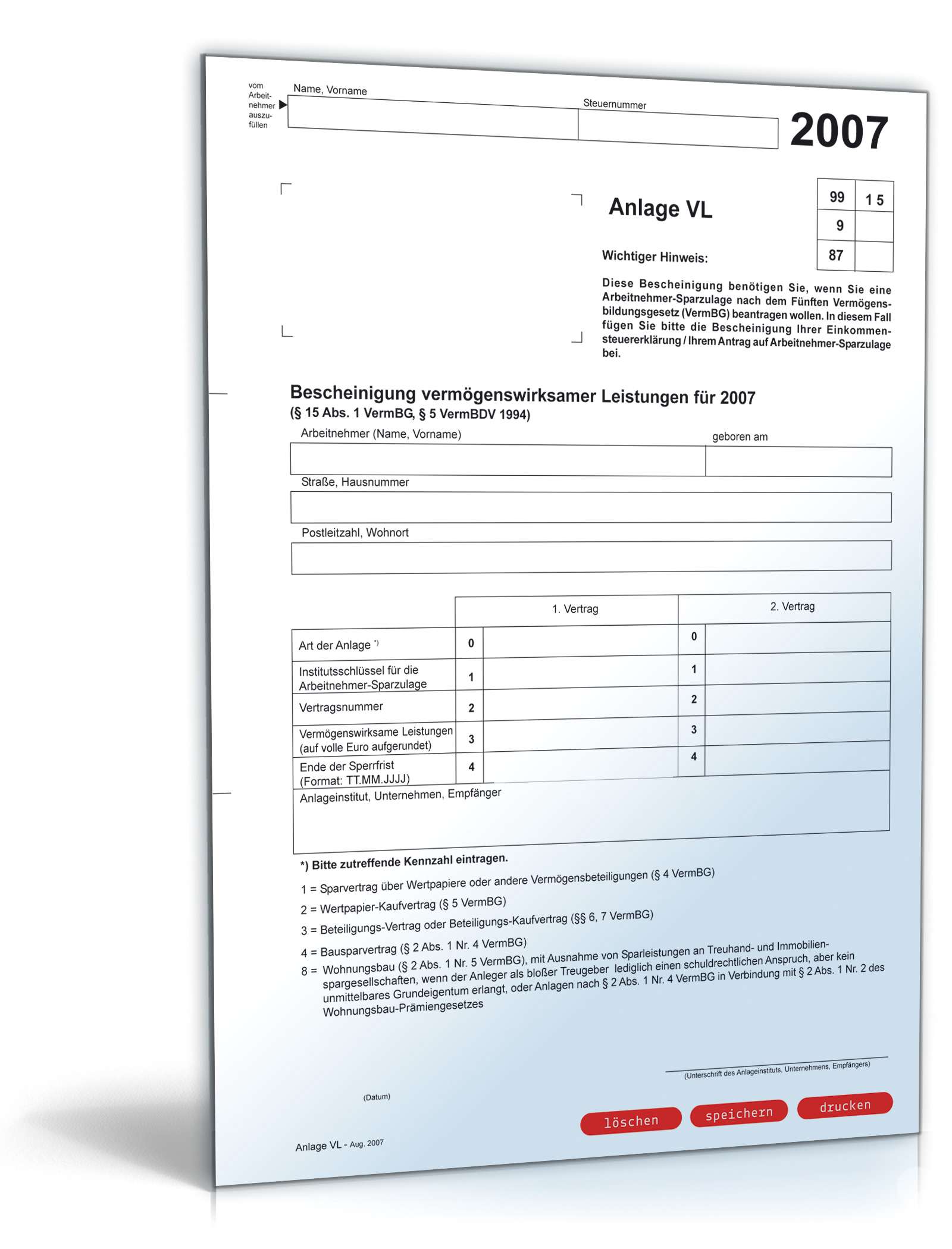 Anlage VL 2007 PDF