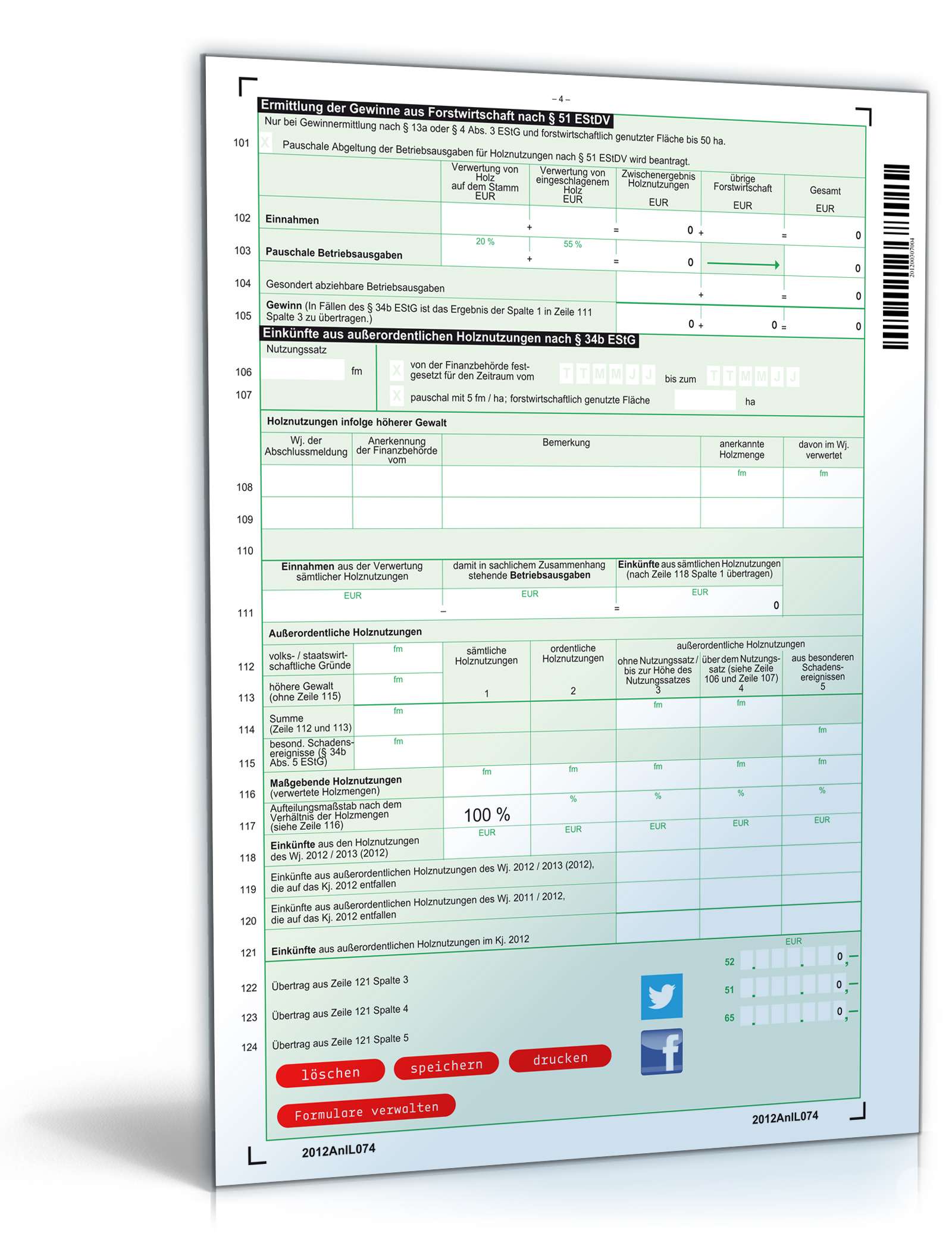 Anlage L 2012 PDF. Seite: 4