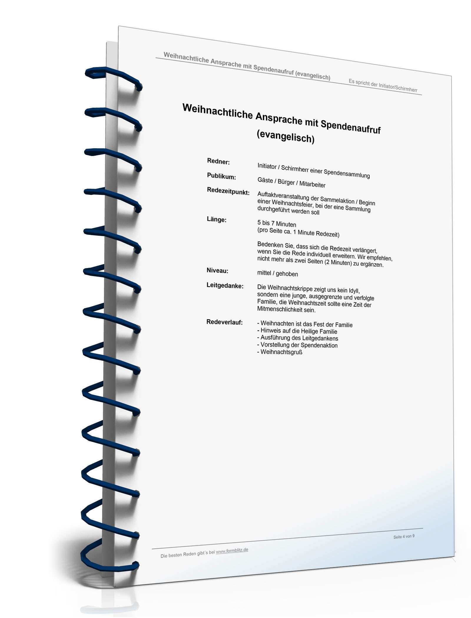 Evangelische Weihnachtsansprache mit Spendenaufruf Word. Seite: 4