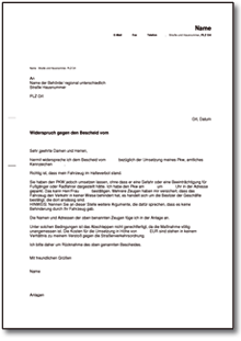 Widerspruch Abschleppen Pkw Word