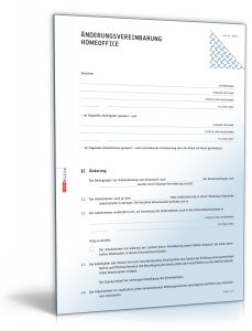 Änderungsvereinbarung Homeoffice