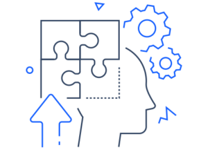 Eine Illustration mit Puzzleteilen und Zahnrädern.