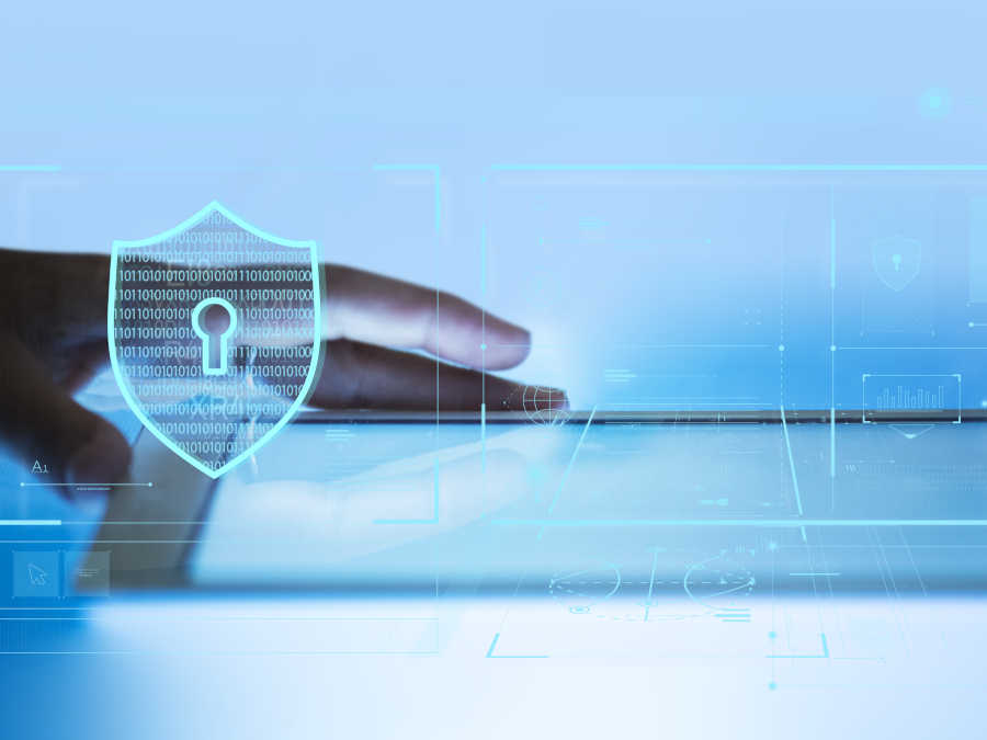 Eine Hand auf einem digitalen Tablet.