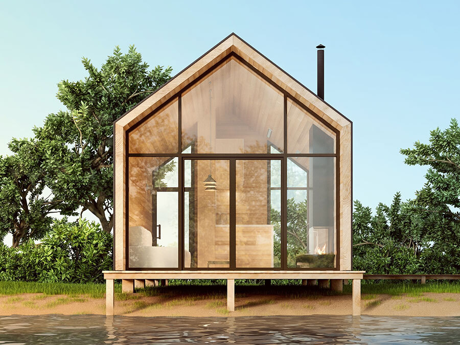 Wer sein Tiny House vermieten möchte, sollte wie auf dem Bild sichtbar vor allem den Standort bedanken.