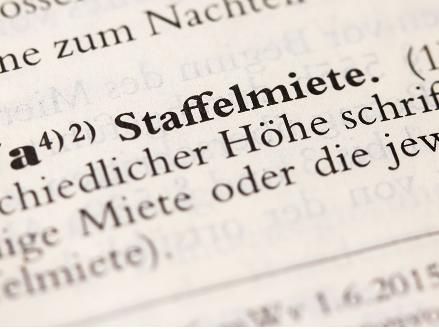 Staffelmiete steht in einem Gesetzestext.