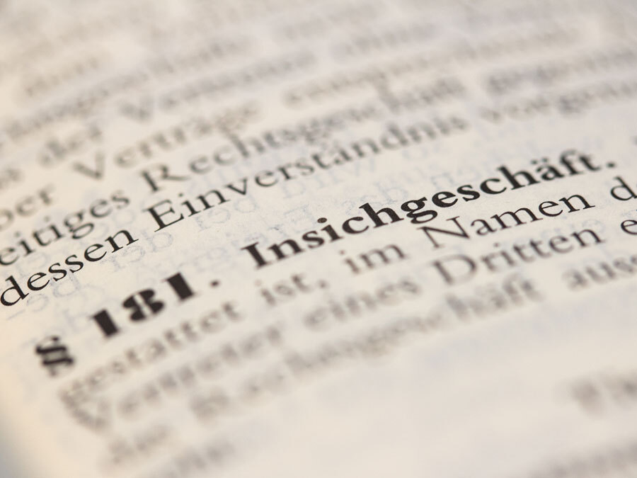 Ein Ausschnitt aus dem Gesetzestext zu § 181 BGB.